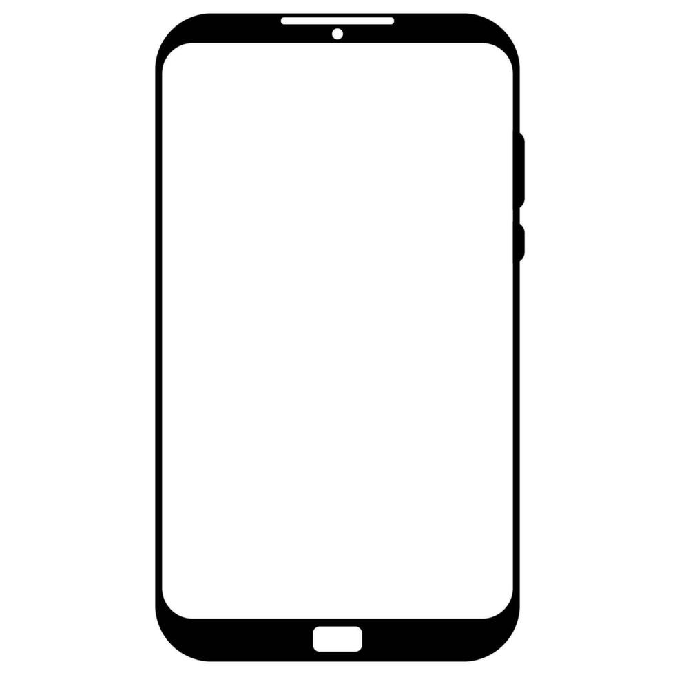 cellula Telefono, smartphone schermo telaio davanti Visualizza moderno aggeggio finto su modello isolato su bianca sfondo. vettore illustrazione