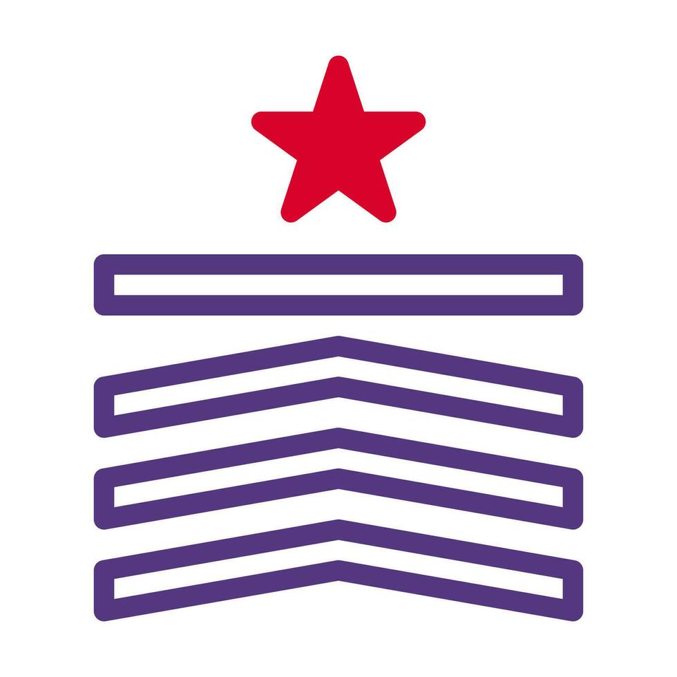 distintivo icona duotone rosso viola colore militare simbolo Perfetto. vettore