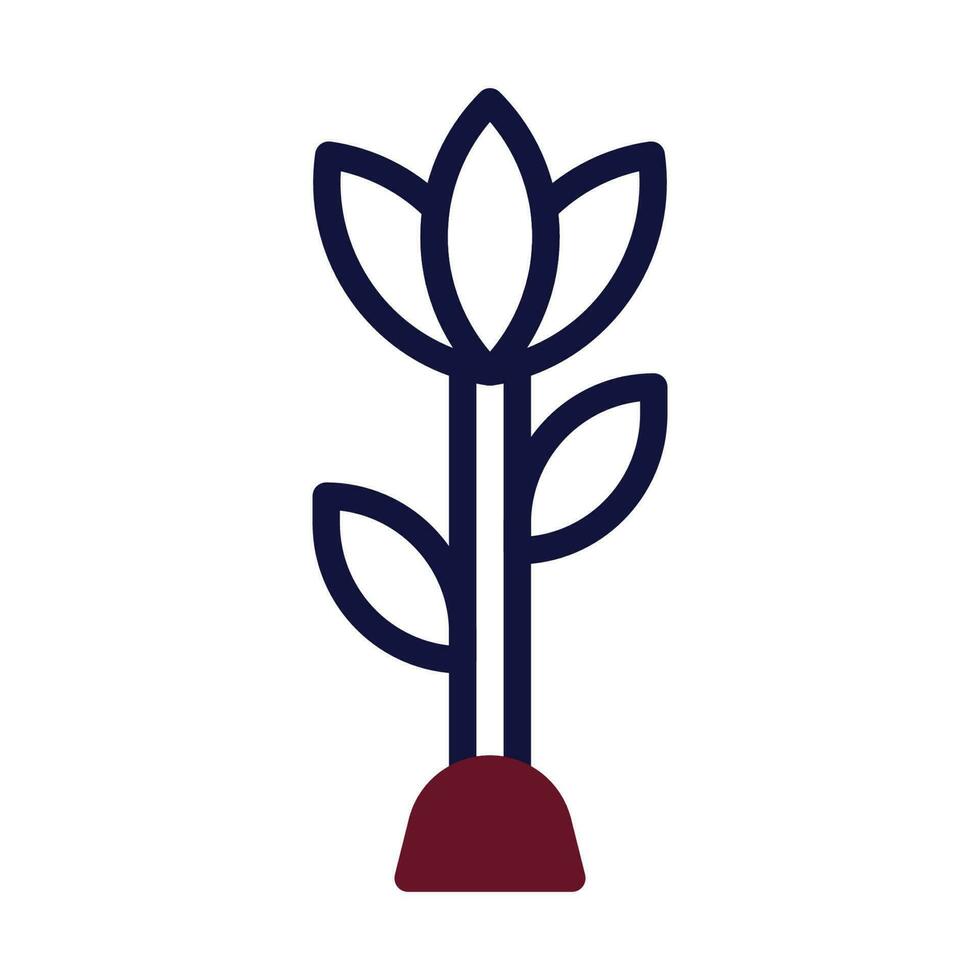 fiore icona duotone marrone Marina Militare colore Pasqua simbolo illustrazione. vettore