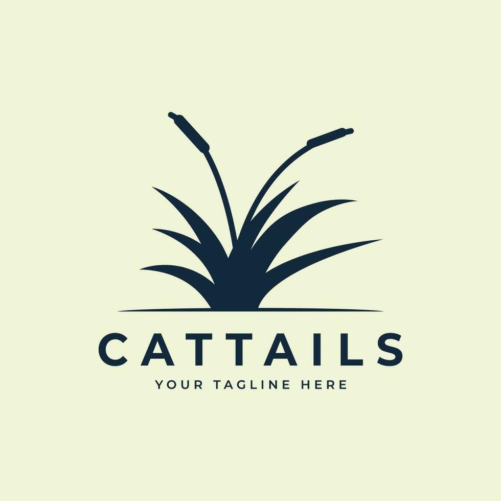 cattails Vintage ▾ logo vettore illustrazione modello design