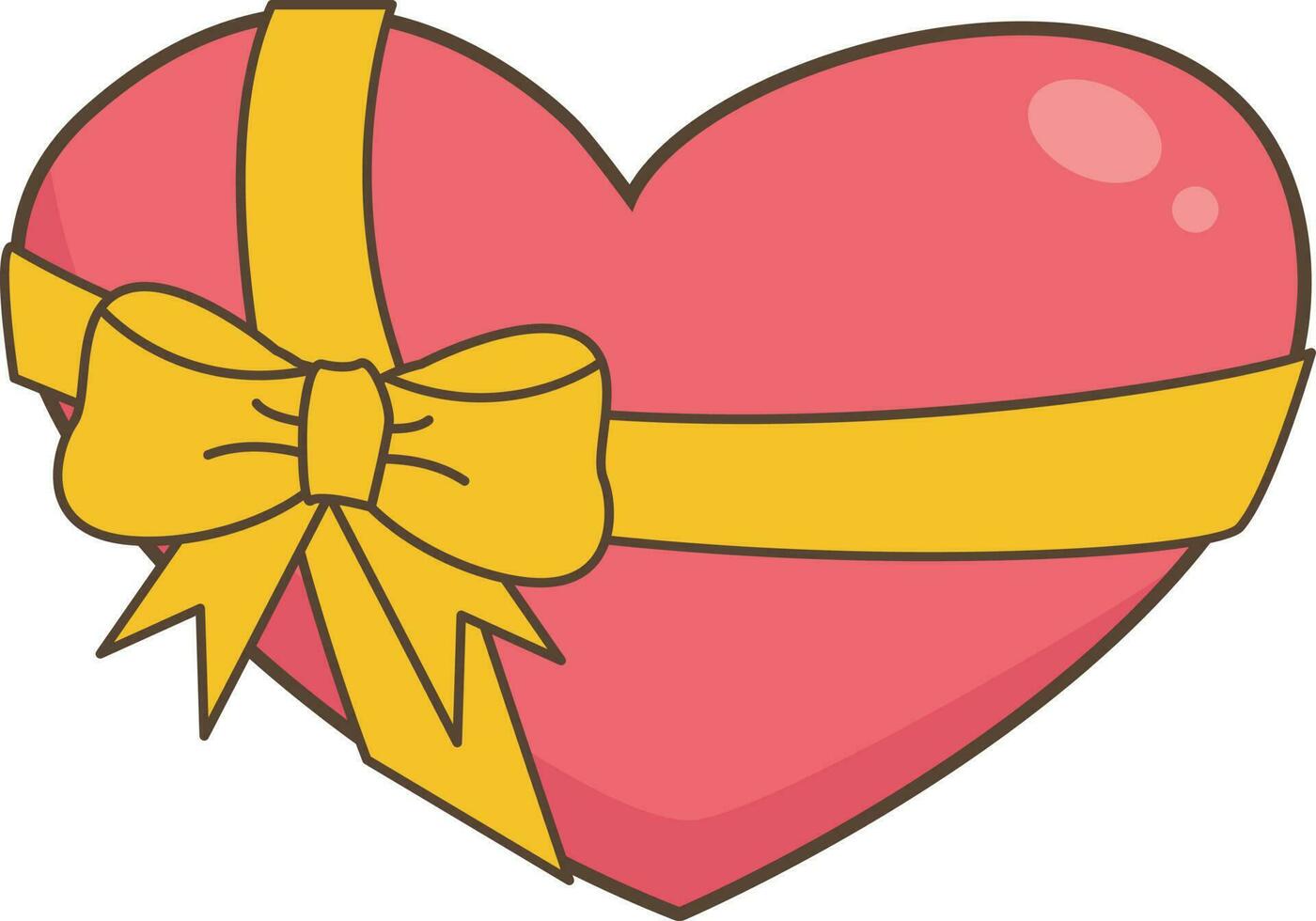 cuore regalo scatola con nastro arco vettore illustrazione design icona per grafico design