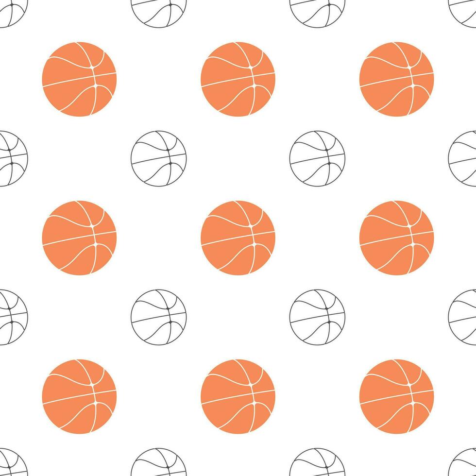 pallacanestro senza soluzione di continuità modello ripetere con linea separato nel bianca sfondo per creativo o Stampa vettore