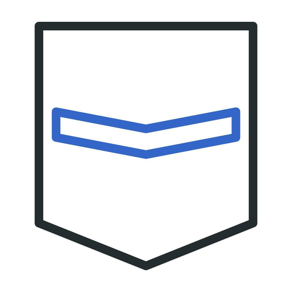 distintivo icona duocolor grigio blu colore militare simbolo Perfetto. vettore