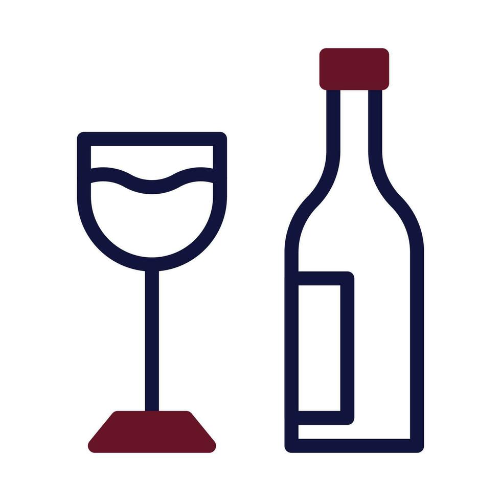 bicchiere vino icona duotone marrone Marina Militare colore Pasqua simbolo illustrazione. vettore