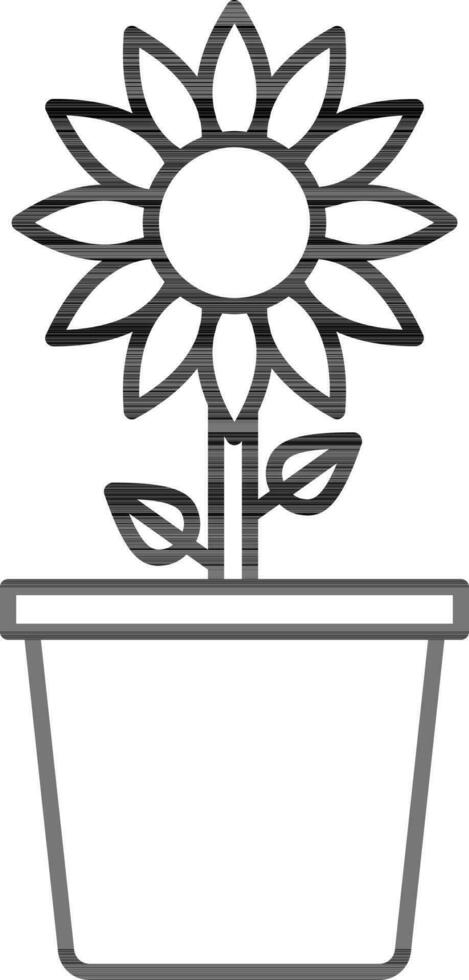 illustrazione di fiore pentola icona nel piatto stile. vettore