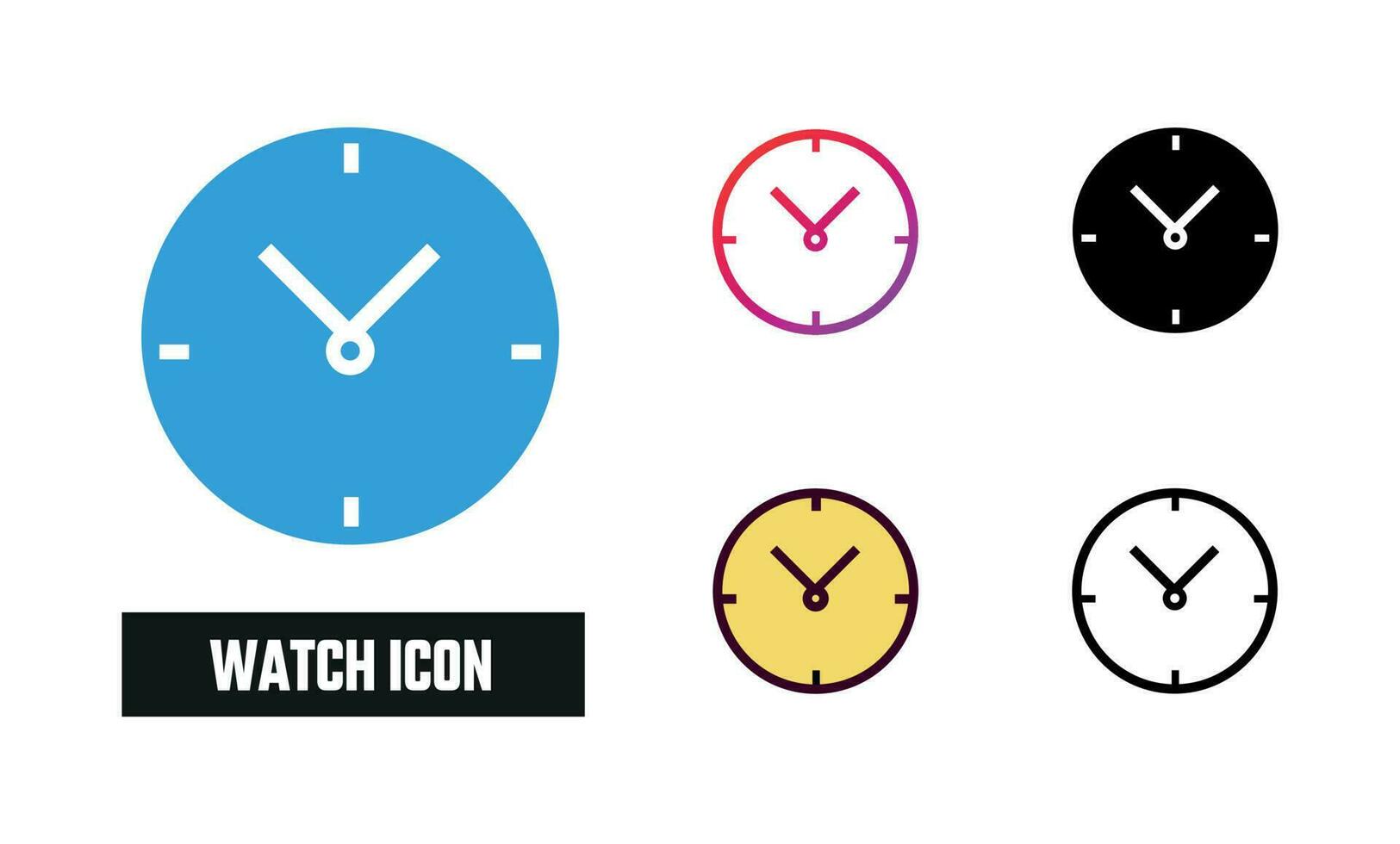 orologio icona impostato vettore illustrazione