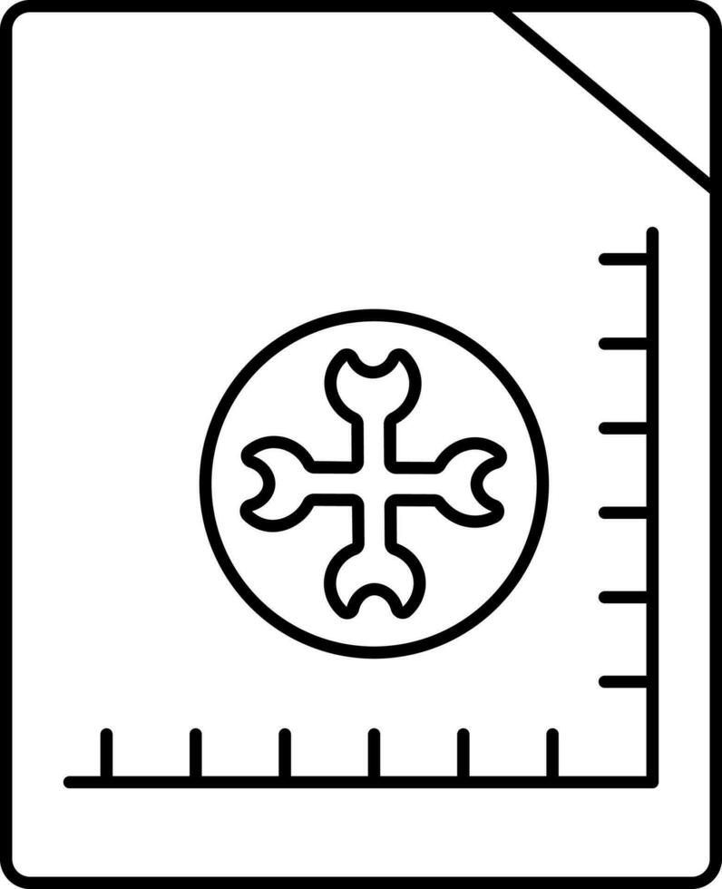 righello ambientazione pagina icona nel linea arte. vettore