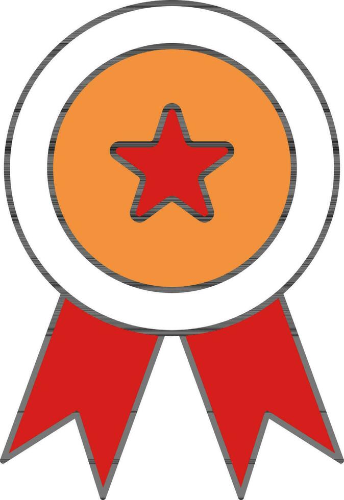 stella distintivo medaglia colorato icona. vettore