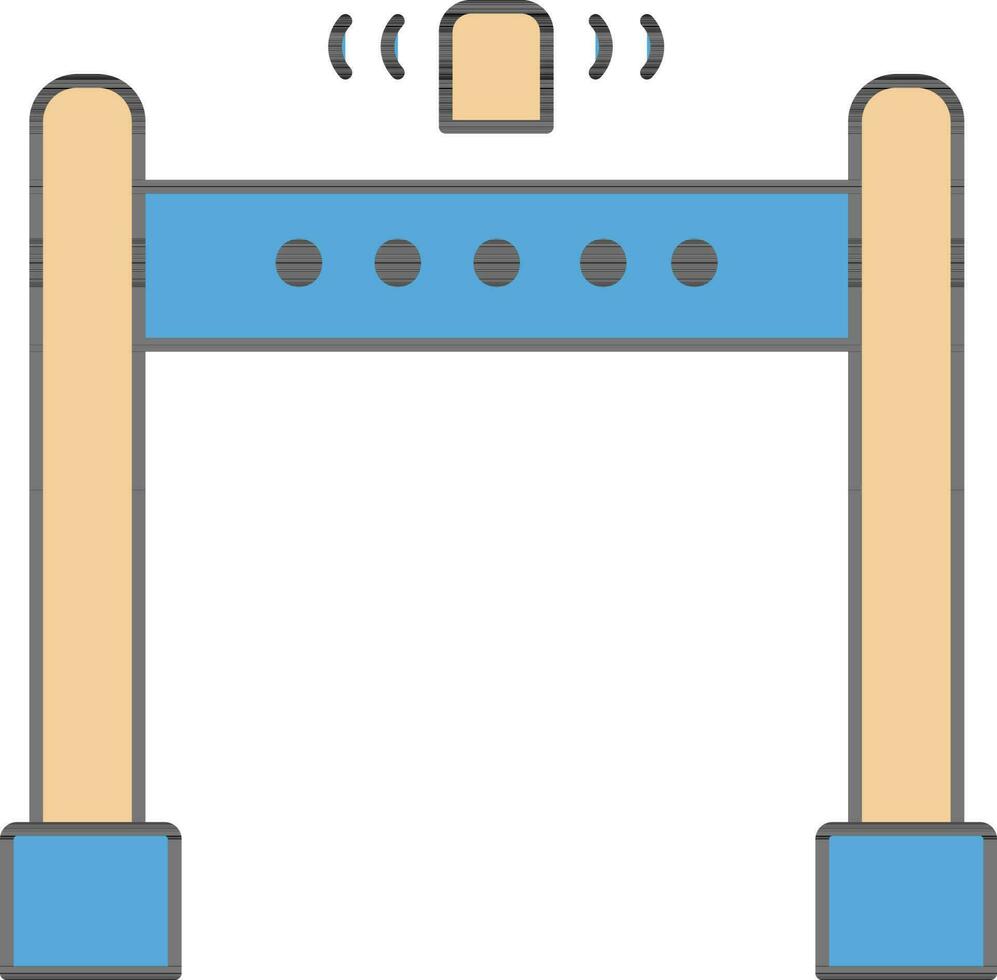 metallo rivelatore cancello icona nel blu e arancia colore. vettore