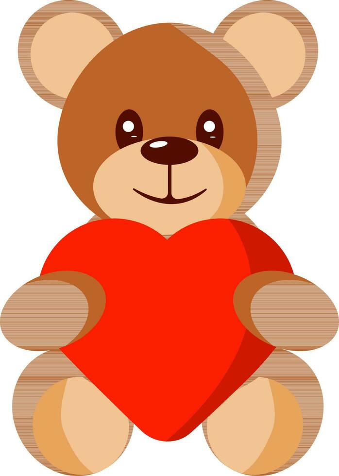 vettore illustrazione di carino orsacchiotto orso Tenere rosso cuore.