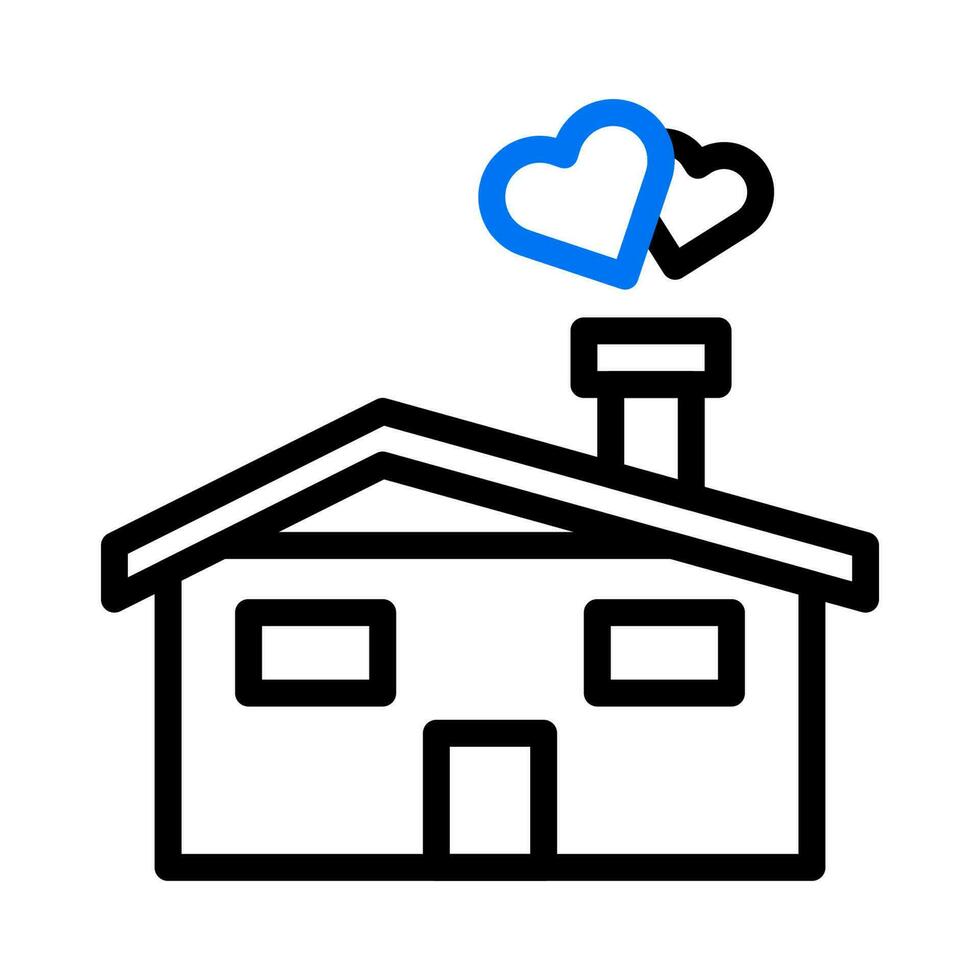 Casa amore icona duocolor blu stile San Valentino illustrazione simbolo Perfetto. vettore