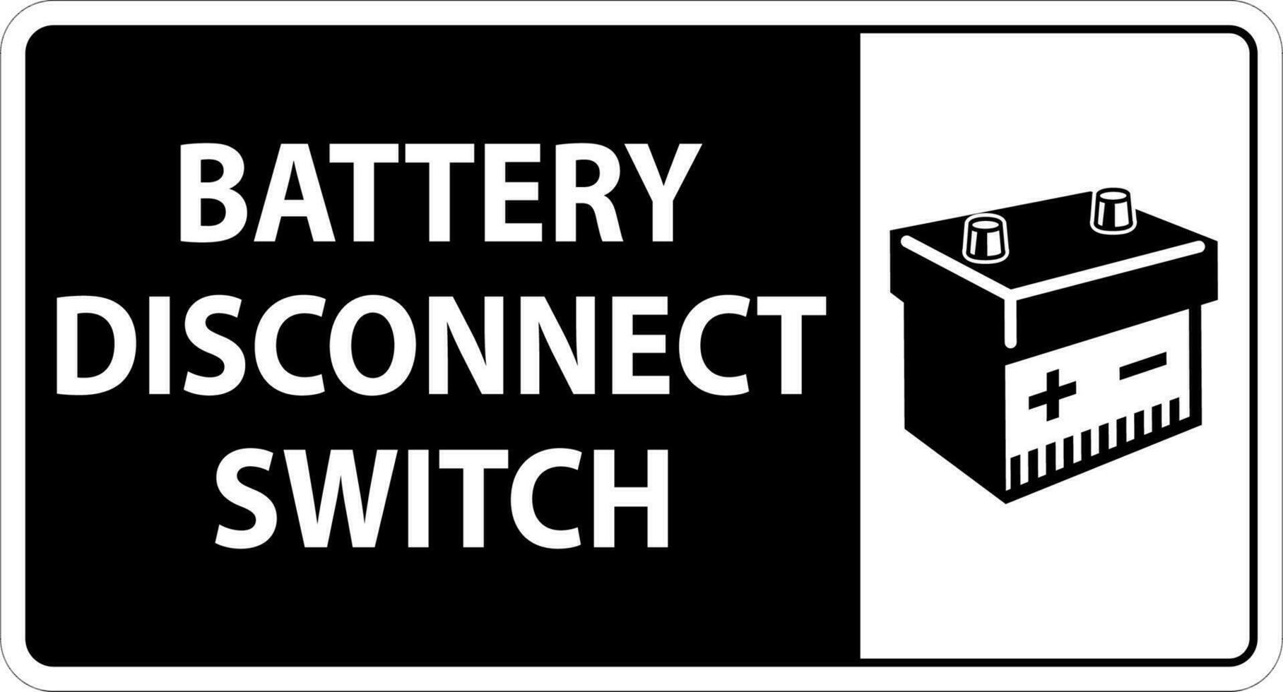 batteria disconnect interruttore cartello su bianca sfondo vettore