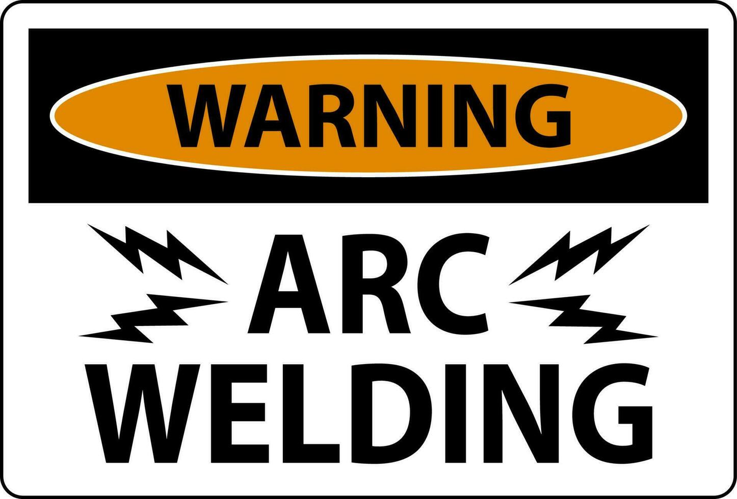 avvertimento cartello arco saldatura su bianca sfondo vettore