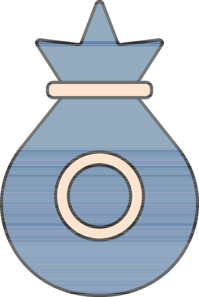 illustrazione di i soldi Borsa icona nel blu e pesca colore. vettore