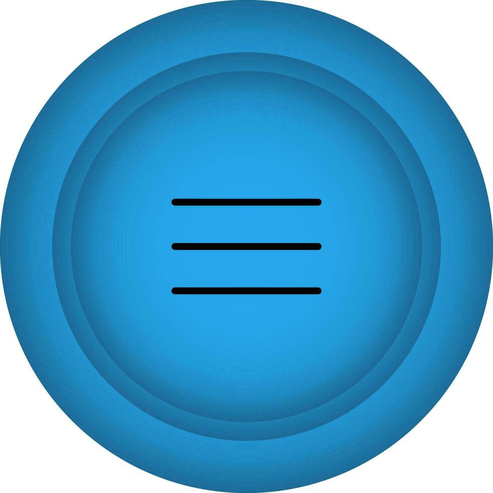 menù pulsante blu icona nel piatto stile. vettore