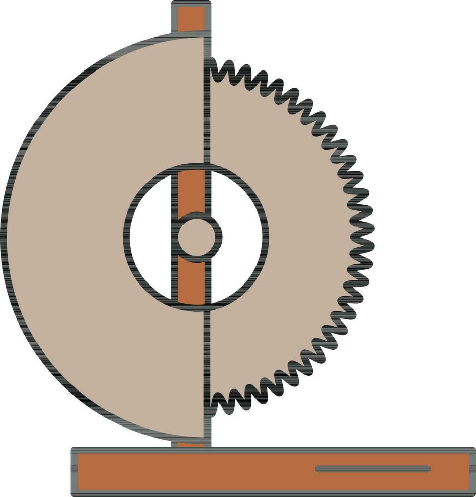 industriale circolare sega icona nel Marrone colore. vettore