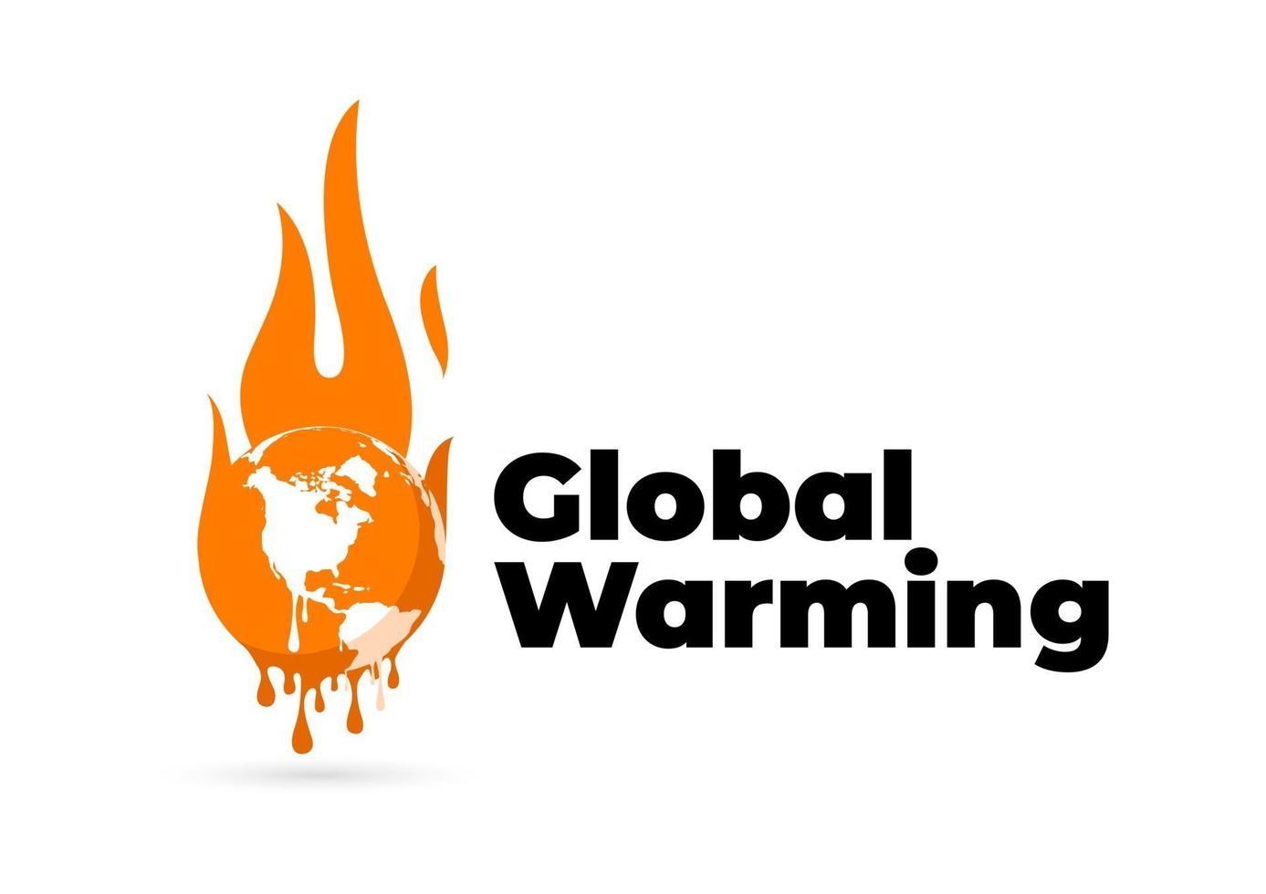 logo del riscaldamento globale riscaldamento globale globo terrestre che si scioglie vettore