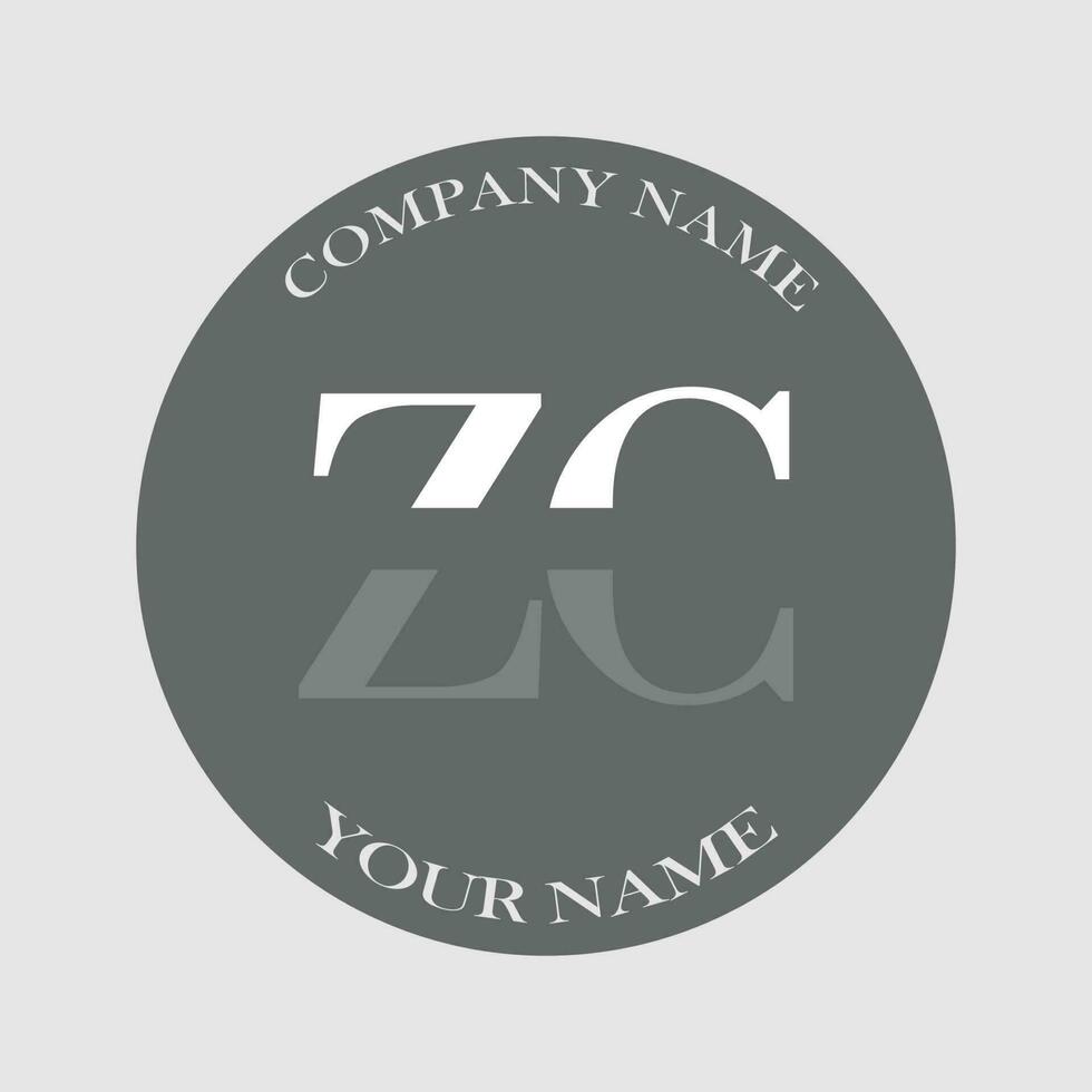 iniziale zc logo lettera monogramma lusso mano disegnato vettore