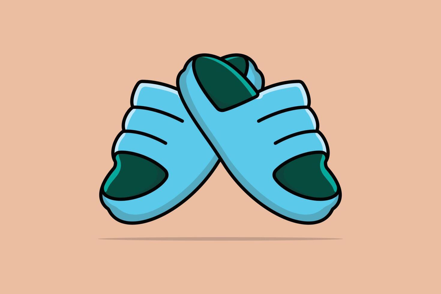 uomini pantofole scarpe vettore illustrazione. uomini moda oggetto icona concetto. giallo Flip flop, Flip flop icona, pantofola icona, scarpe, all'aperto scarpe vettore design.
