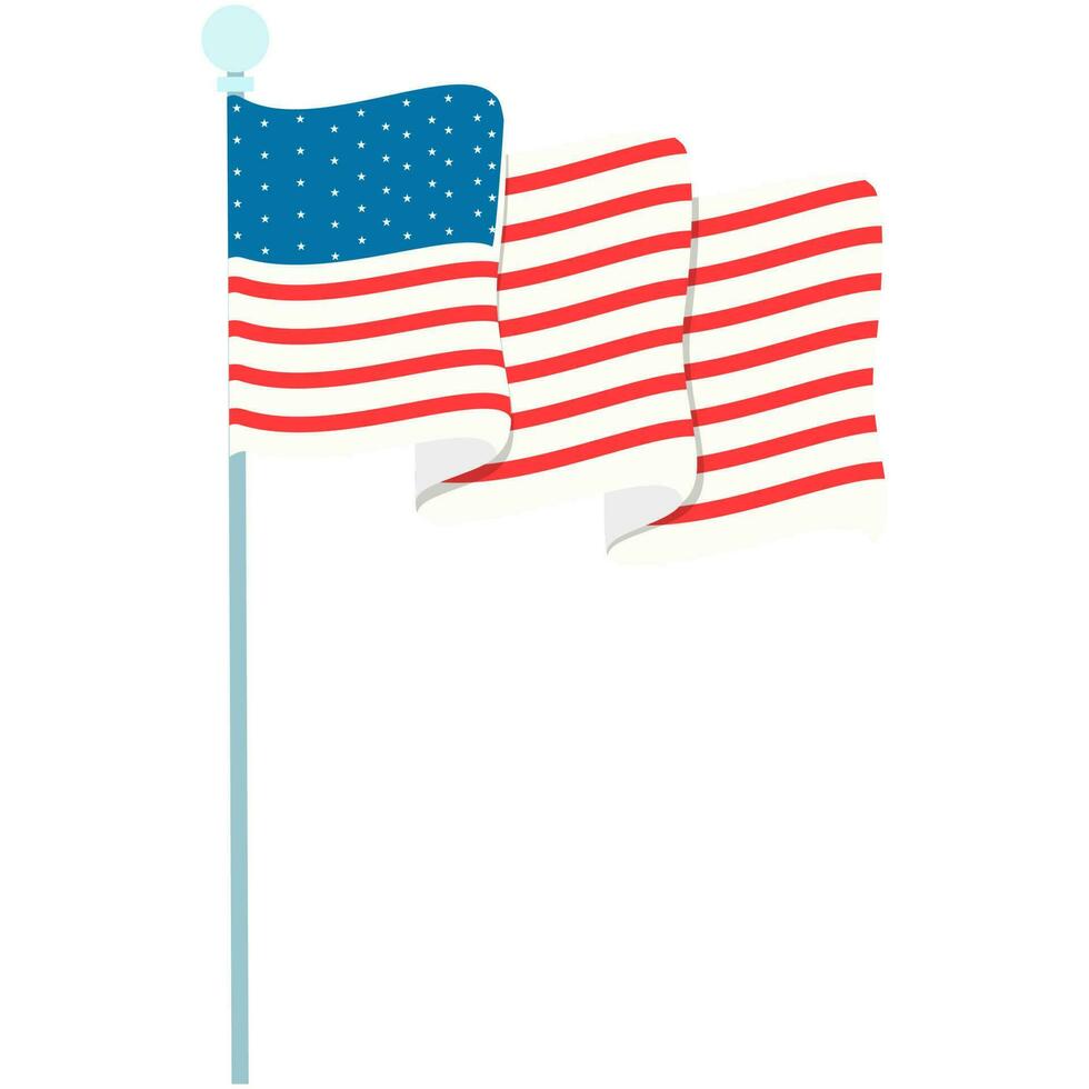 americano ondulato bandiera elemento nel rosso e blu colore. vettore