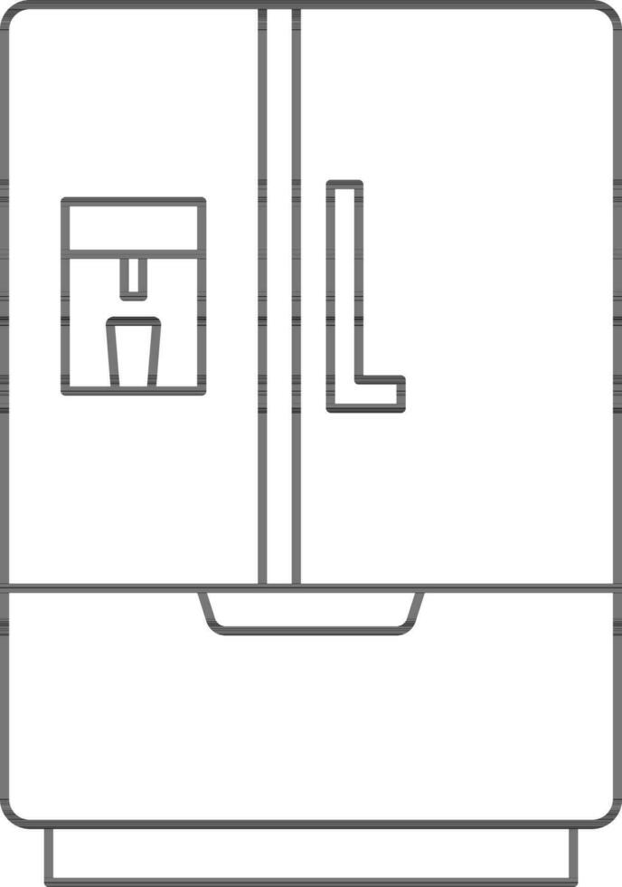 inteligente frigorifero o frigo icona nel magro linea arte. vettore