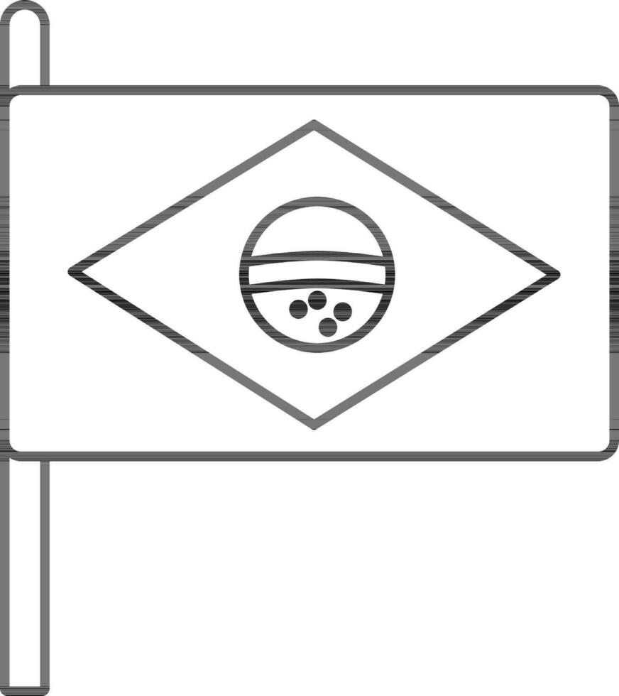 brasile bandiera icona nel nero schema. vettore