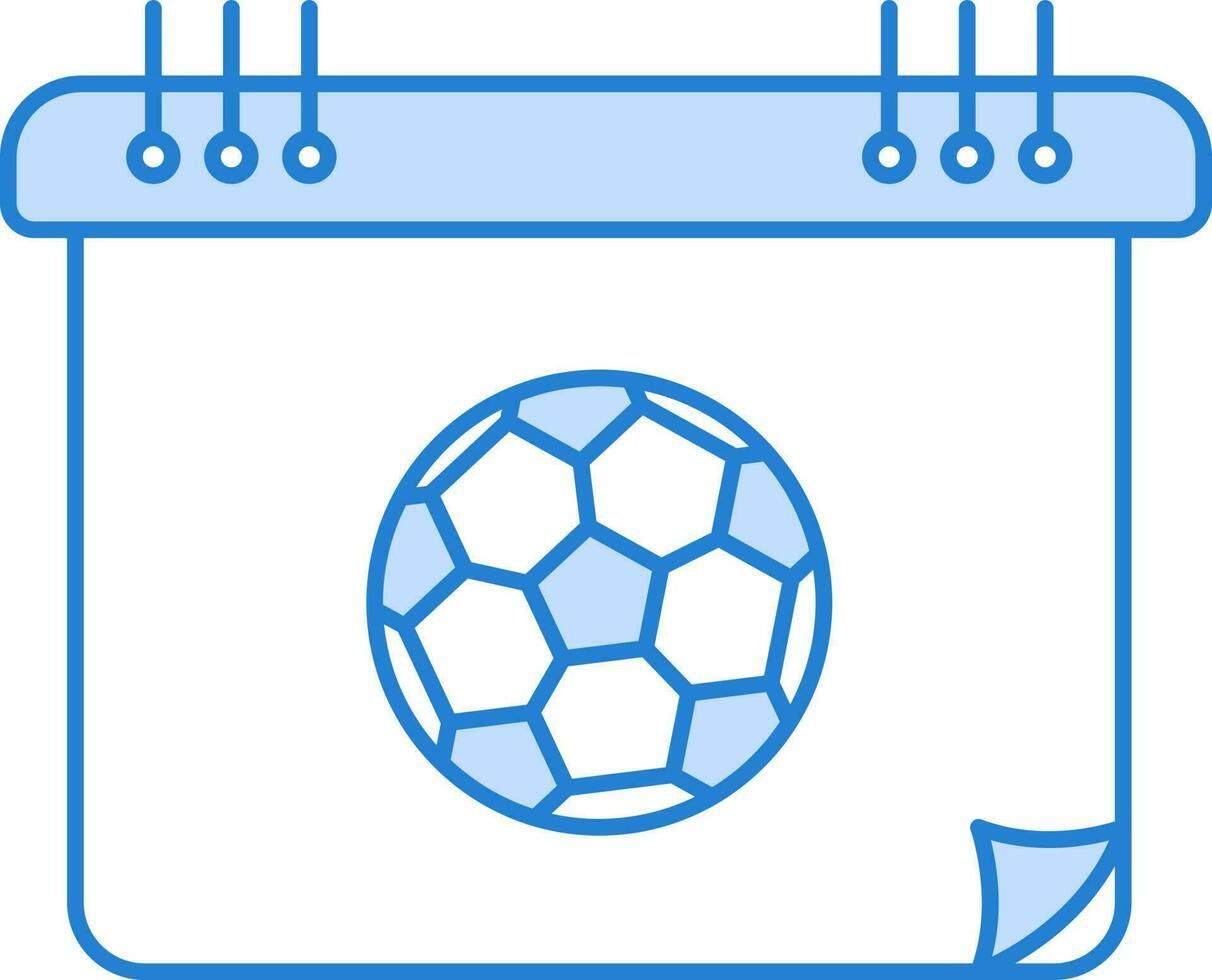 calcio simbolo calendario icona nel blu e bianca colore. vettore