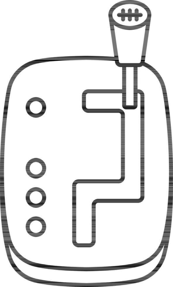 magro linea automatico Ingranaggio bastone icona o simbolo. vettore