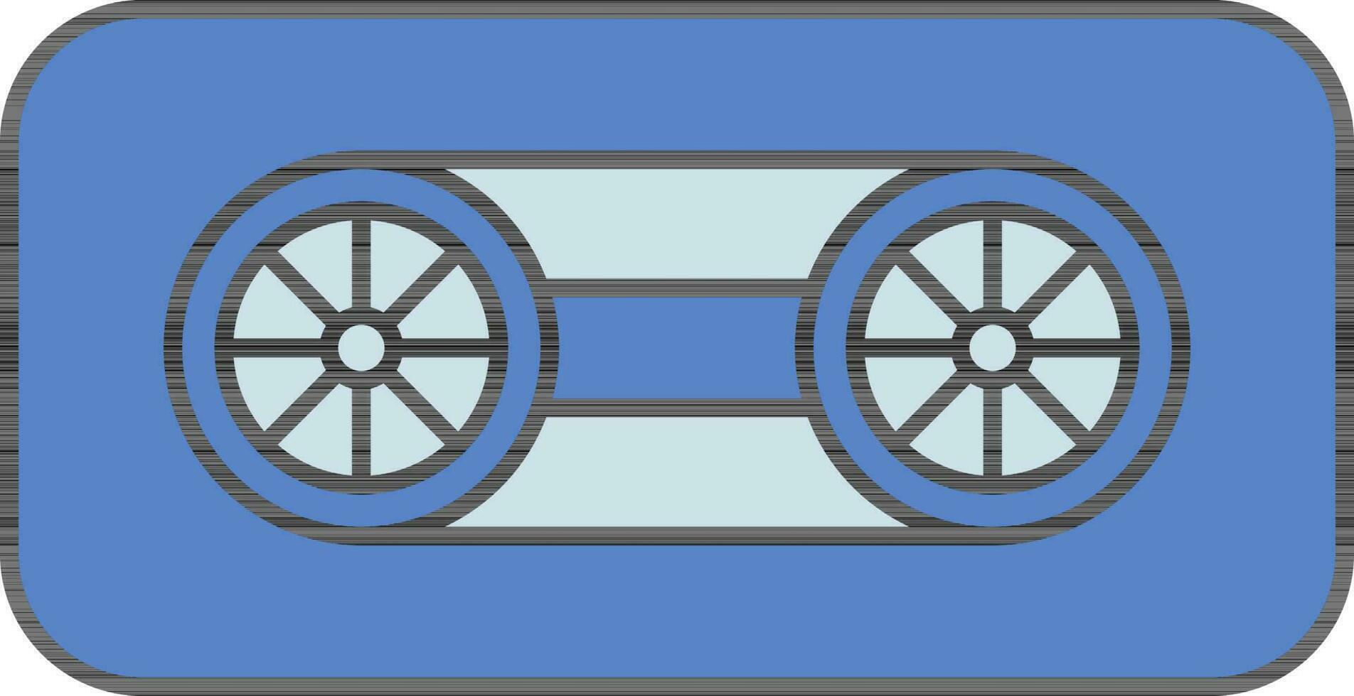 blu cassetta icona nel piatto stile. vettore