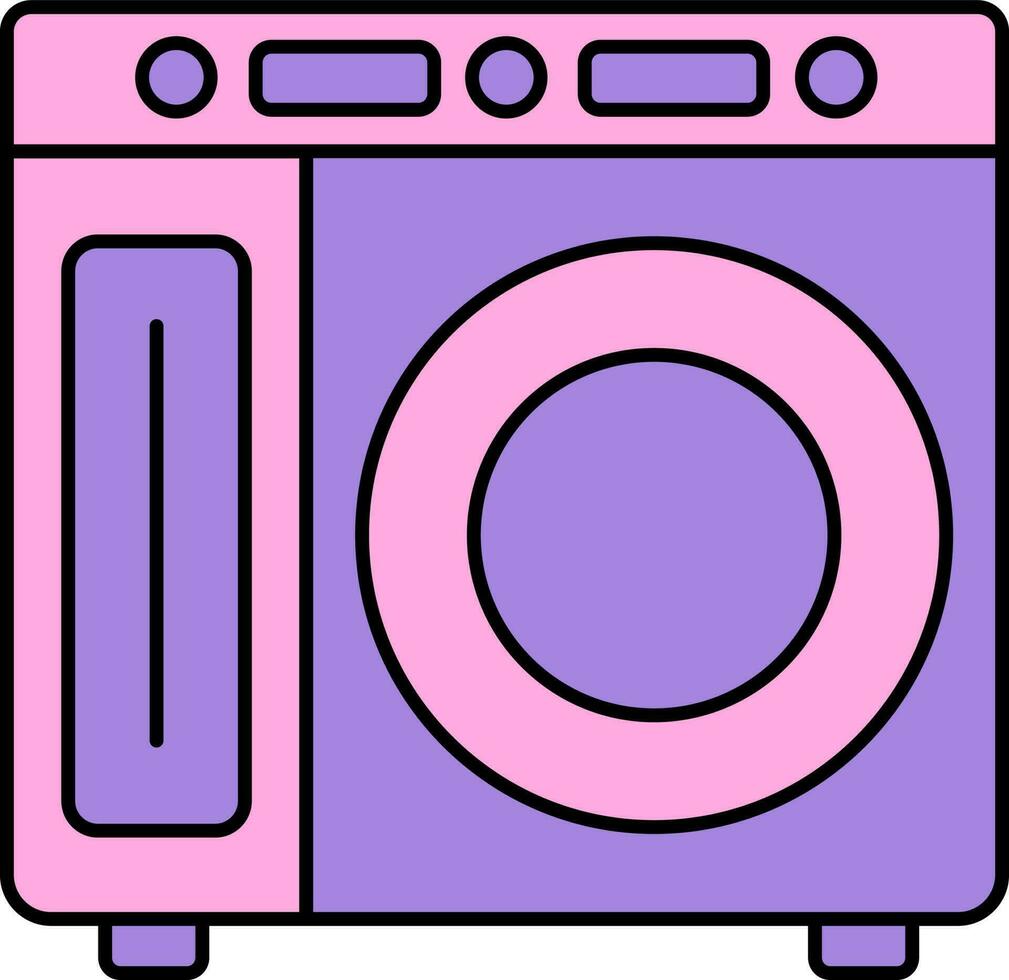 isolato lavaggio macchina icona nel rosa e viola colore. vettore