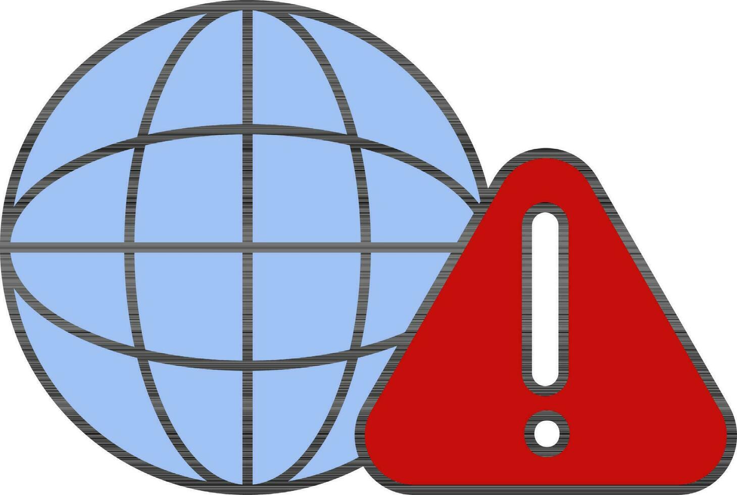 globale avvertimento icona o simbolo nel rosso e blu colore. vettore