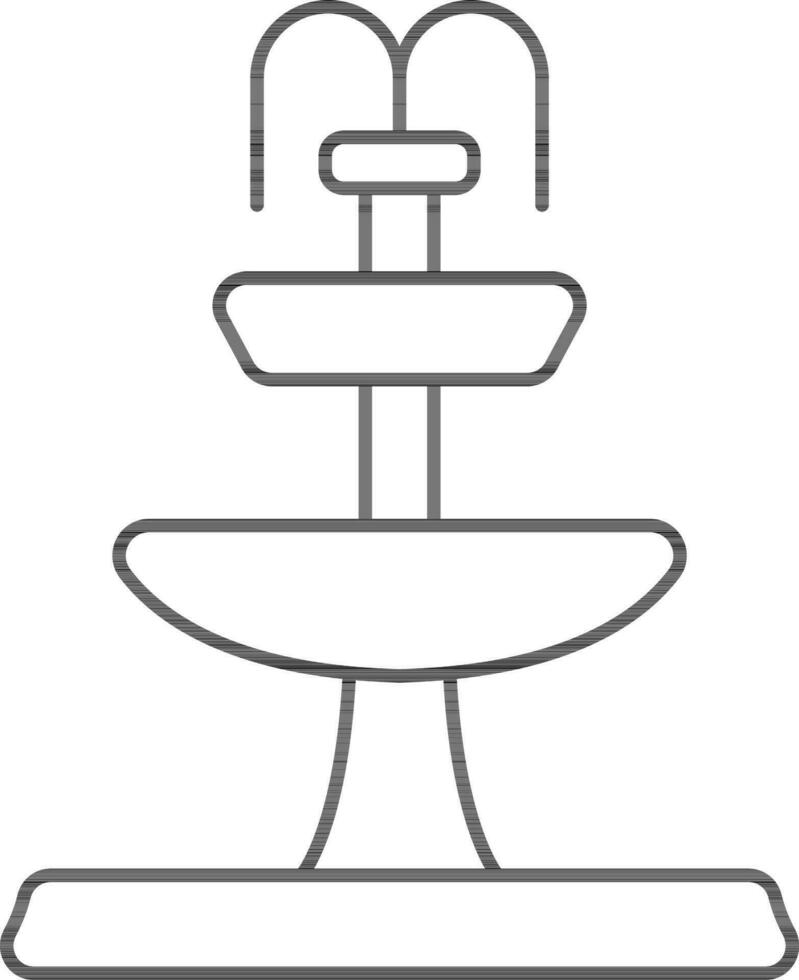 Due fila Fontana icona nel nero linea arte. vettore