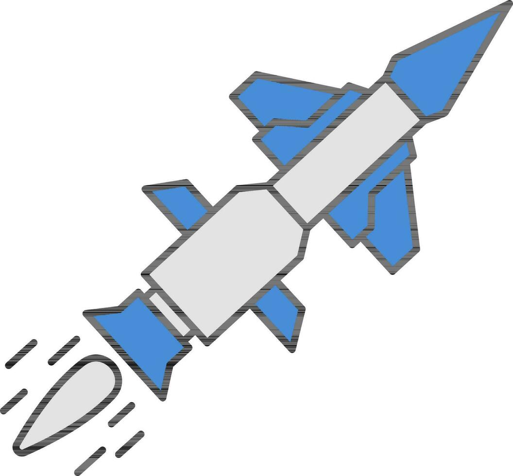 illustrazione di missile o razzo icona nel piatto stile. vettore