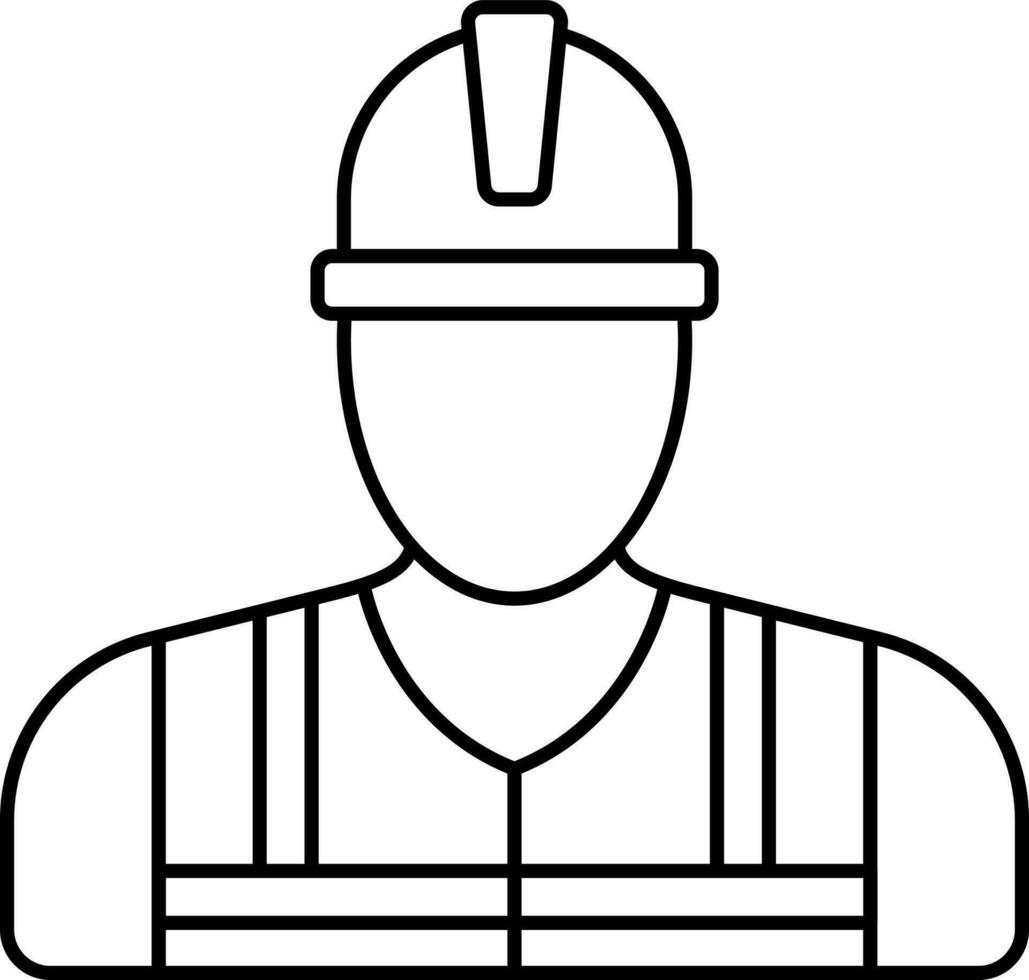 costruzione lavoratore icona nel magro linea arte. vettore