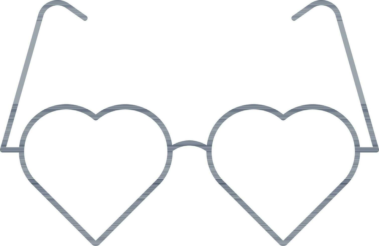 grigio schema goggle icona nel cuore forma vettore