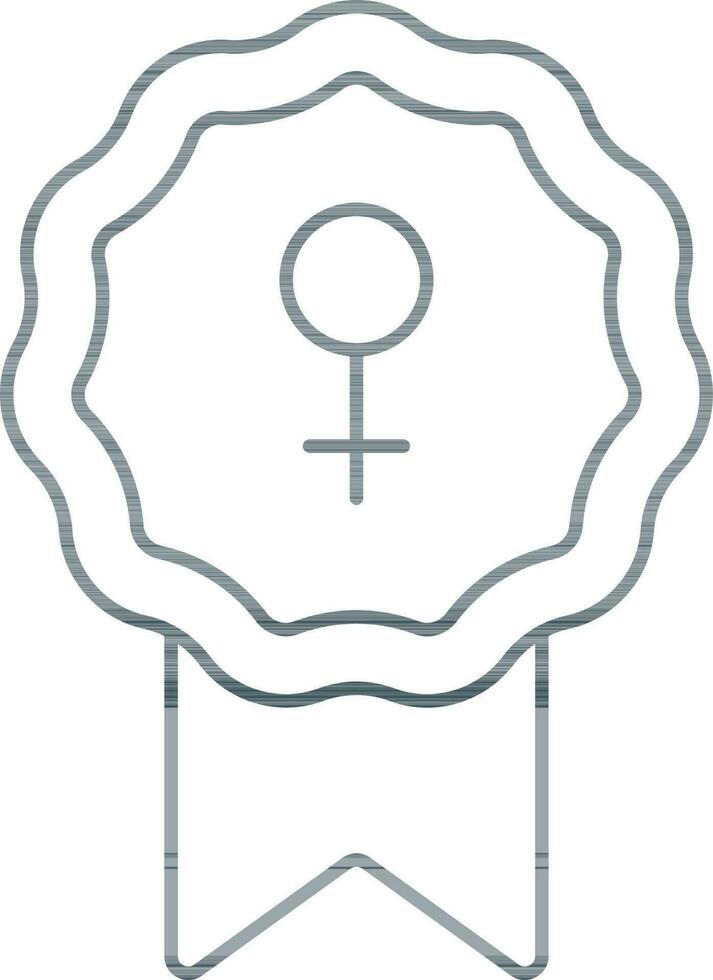 vettore illustrazione di distintivo con Venere icona nel linea arte.