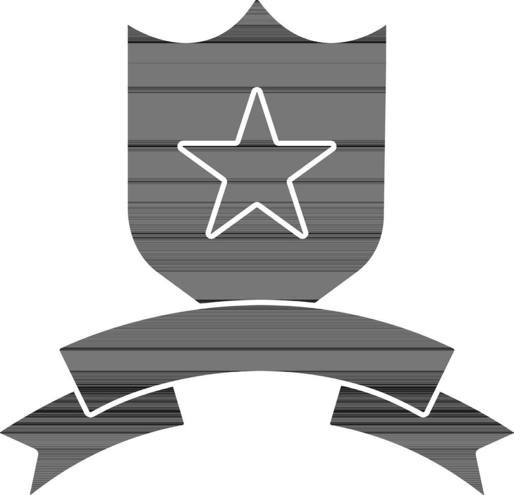 polizia distintivo o scudo icona nel nero e bianca colore. vettore