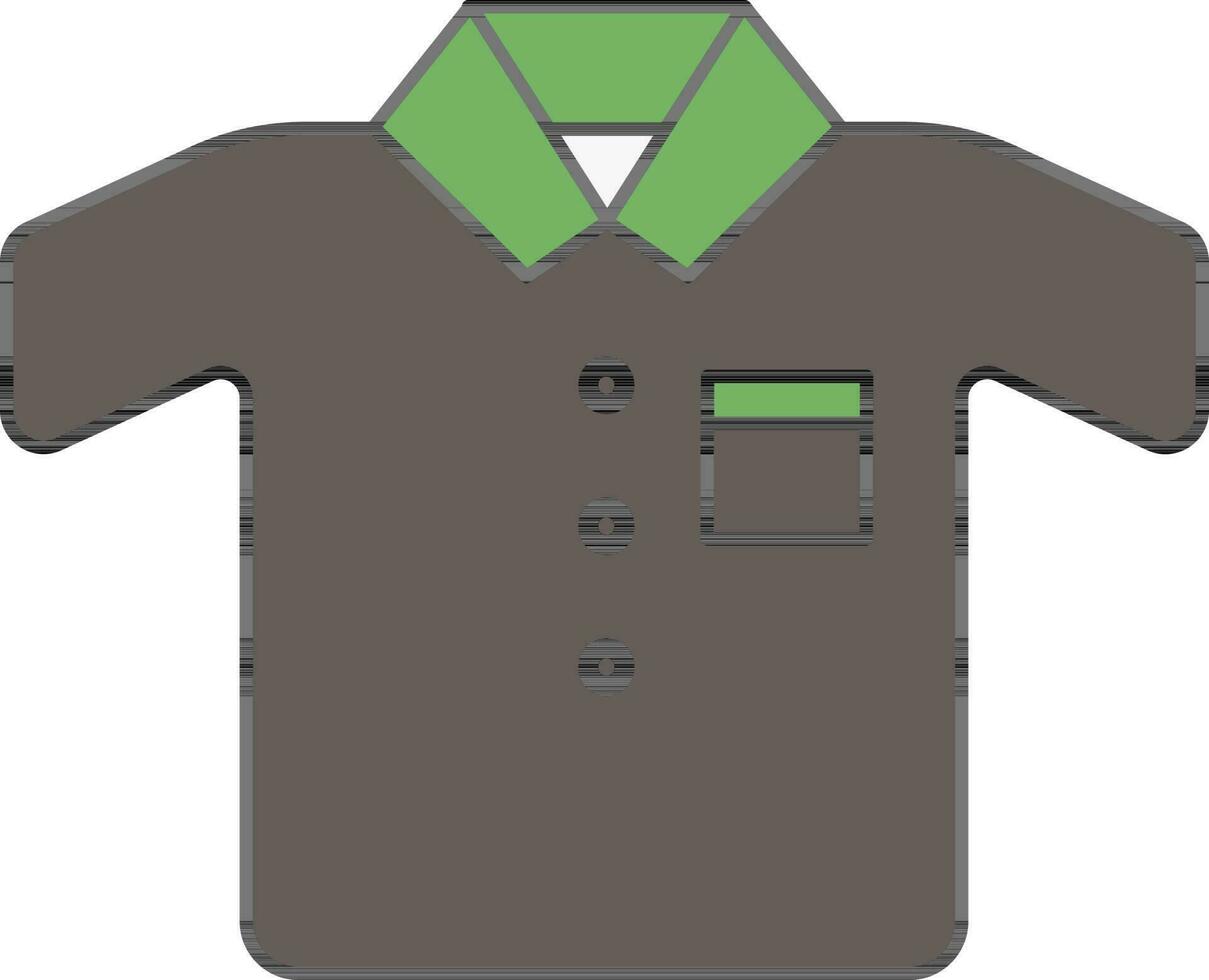 uomini camicia icona nel verde e grigio colore. vettore