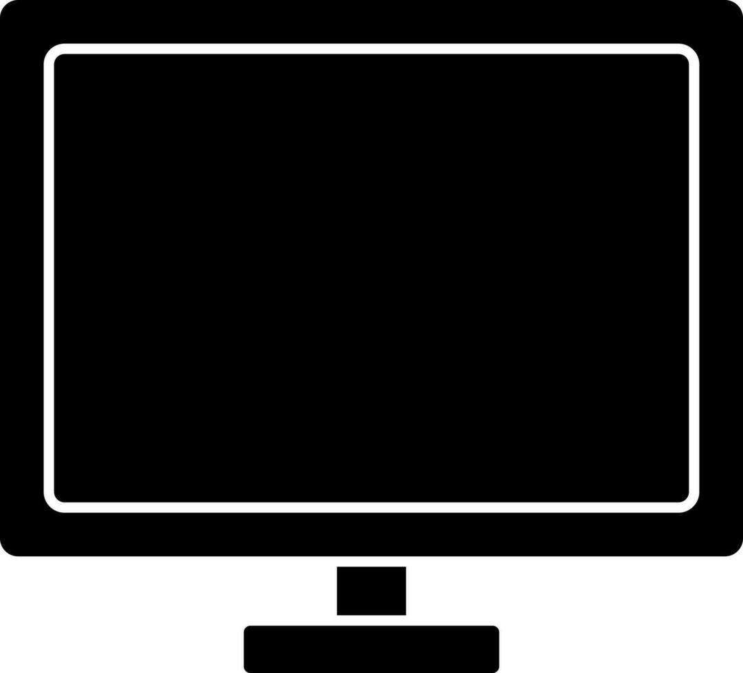 piatto stile del desktop icona nel nero e bianca colore. vettore