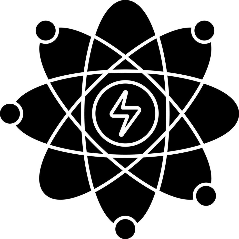piatto stile atomico energia glifo icona. vettore