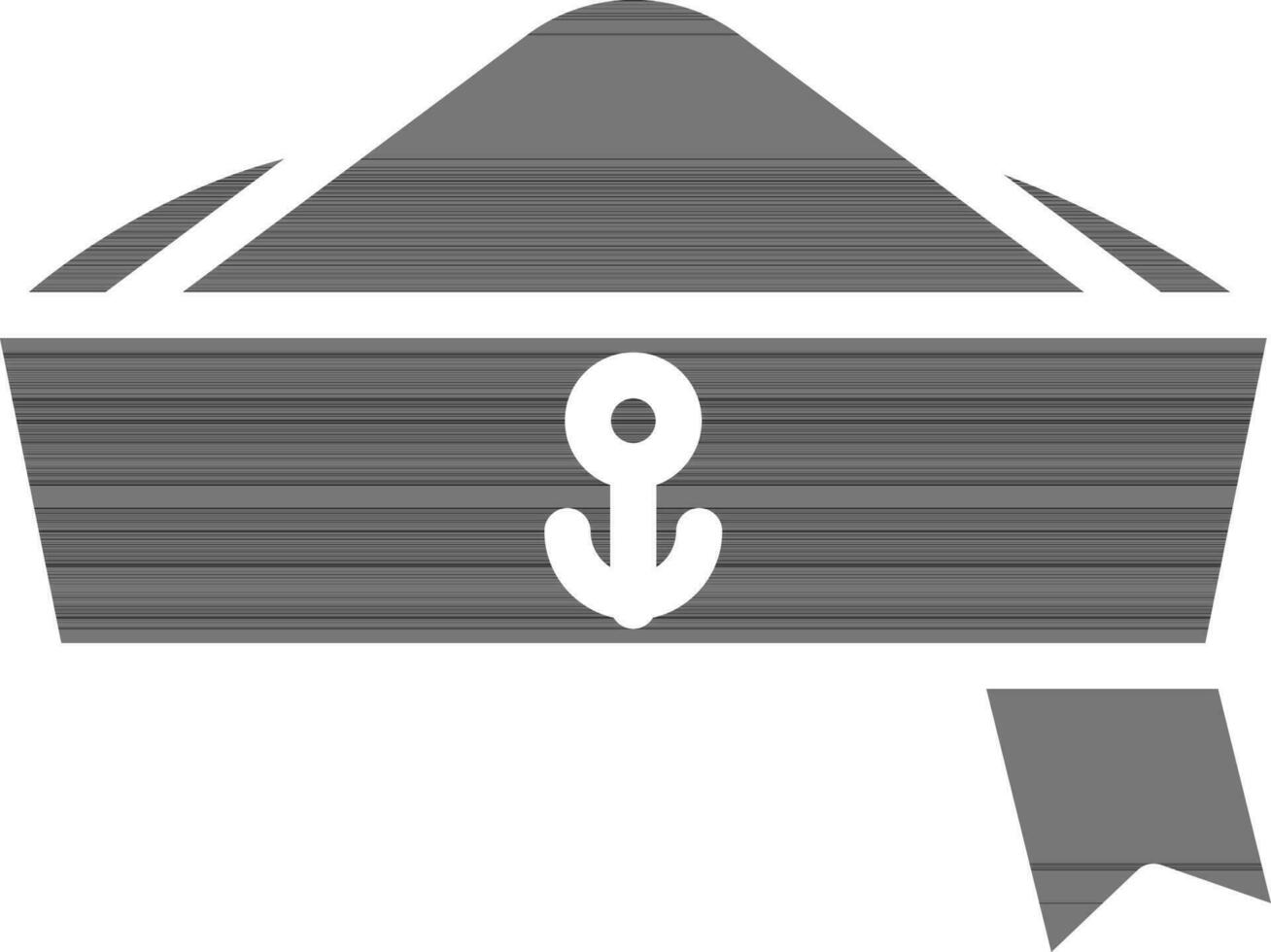 nero e bianca marinaio berretto icona o simbolo. vettore
