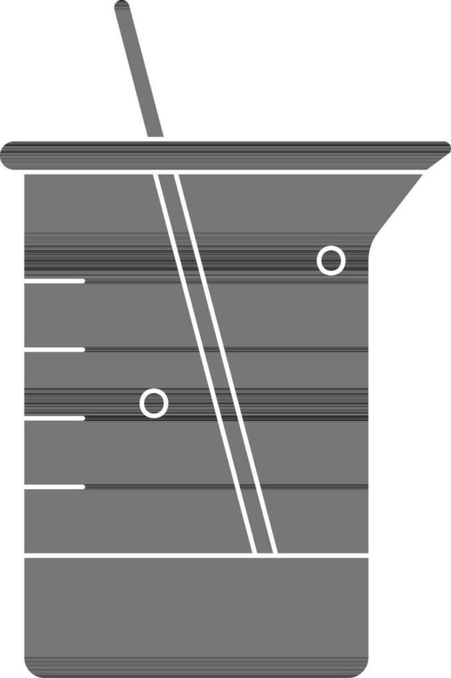 chimico borraccia con bicchiere tubo icona nel nero e bianca colore. vettore