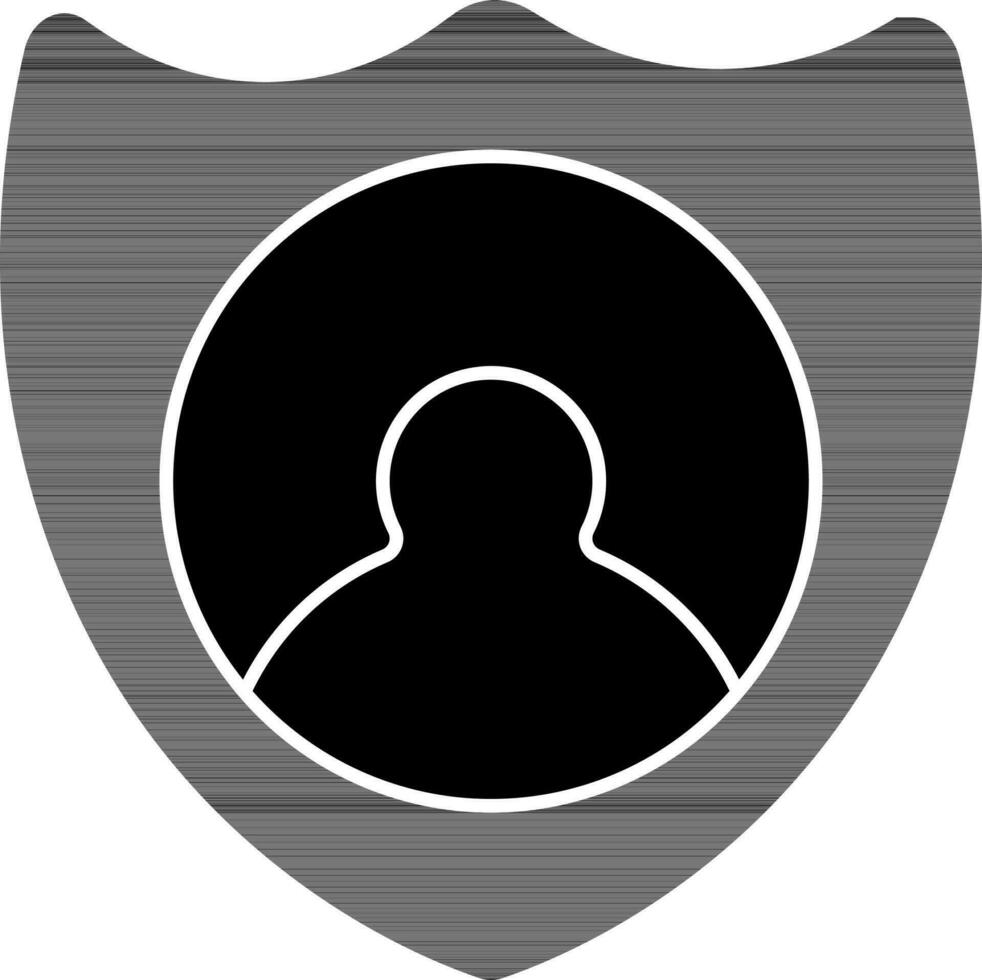 utente scudo icona nel nero e bianca colore. vettore