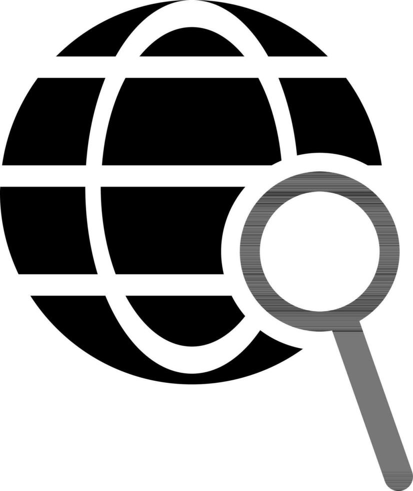 globale ricerca icona nel nero e bianca colore. vettore