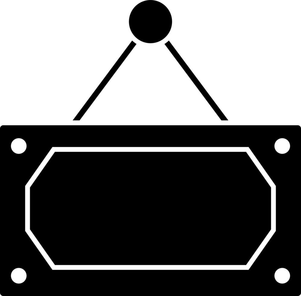nero e bianca cartello tavola icona o simbolo. vettore