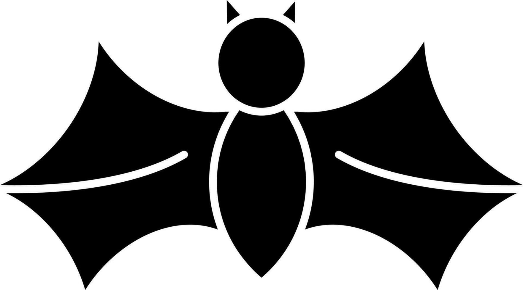 pipistrello icona nel nero e bianca colore. vettore
