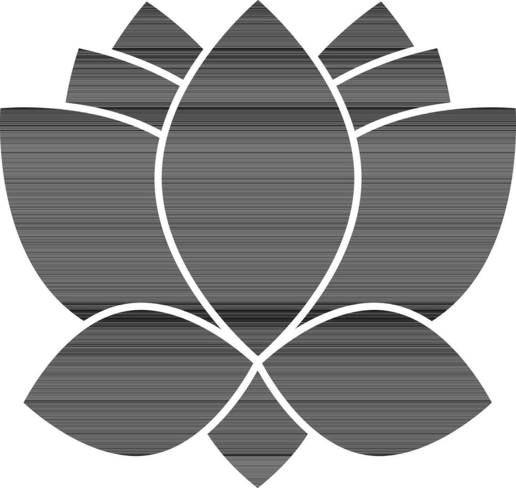 loto fiore icona nel nero e bianca colore. vettore