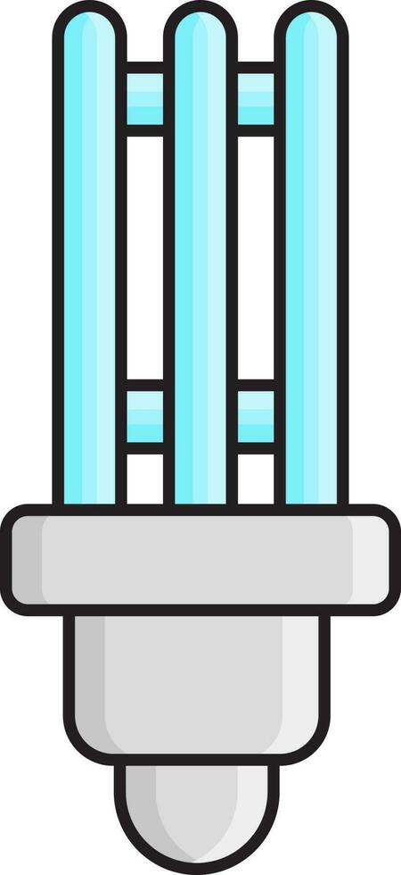 cfl compatto fluorescente leggero icona nel ciano e grigio colore. vettore