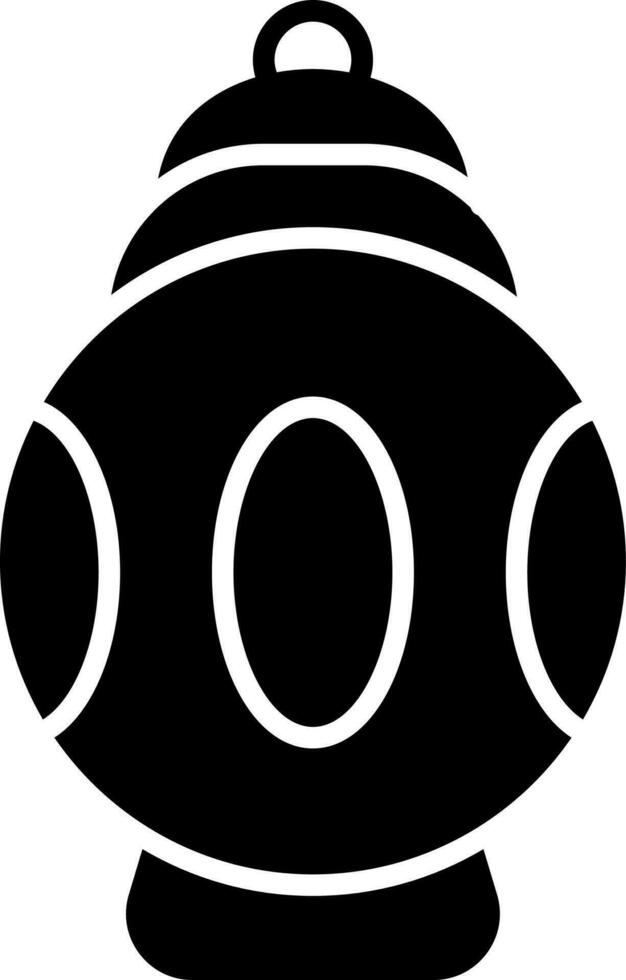 nero e bianca isolato Arabo lampada icona nel piatto stile. vettore