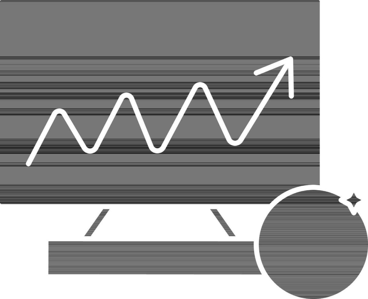 nero e bianca colore finanziario grafico nel del desktop icona. vettore